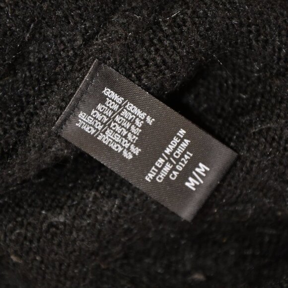 Maison Simons Icone Alpaca Blend Black Turtleneck Knit Sweater Sz M - Picture 5 of 7